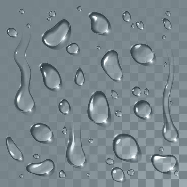 Water drops set Transparent vector water drops set. Can be applied for any background without losing visibility drop stock illustrations