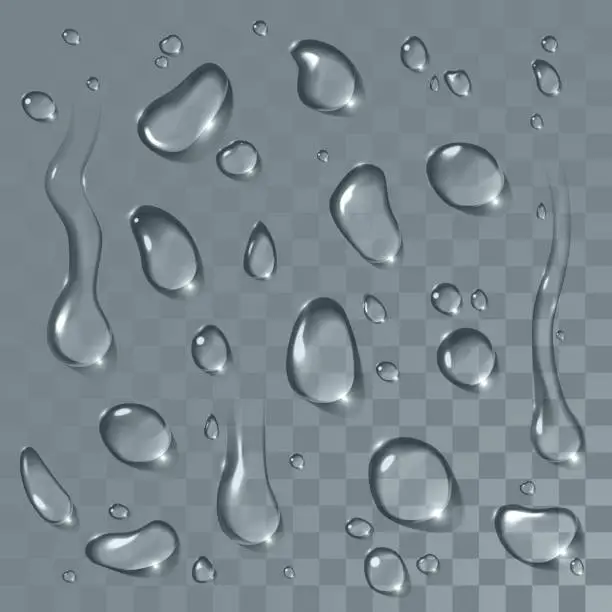 Vector illustration of Water drops set