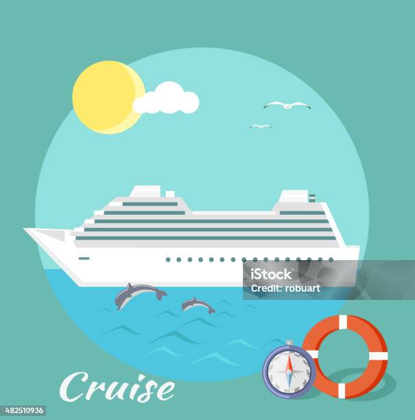 Cruise Ship Water Tourism Stock Illustration - Download Image Now - Cruise Ship, Commercial Dock, White Color