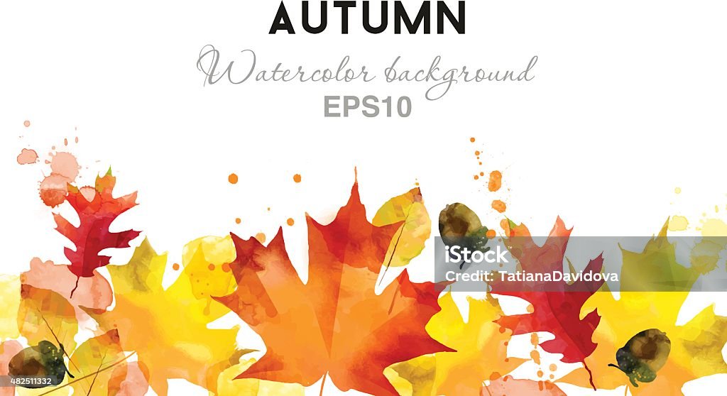 watercolor vector autumn background Autumn stock vector