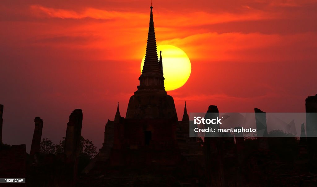 Templo de Ayudhaya - Foto de stock de Antigo royalty-free