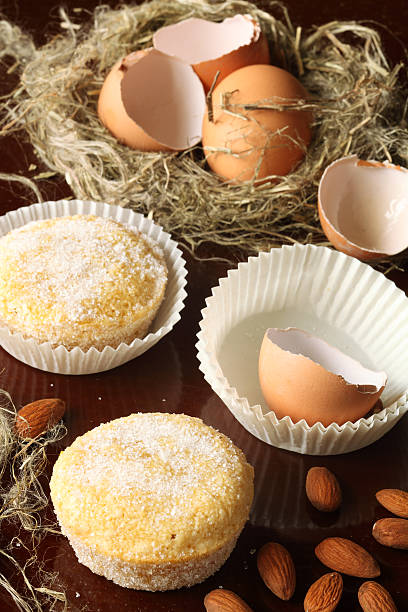 Portuguese Sugar Almond Cakes stock photo