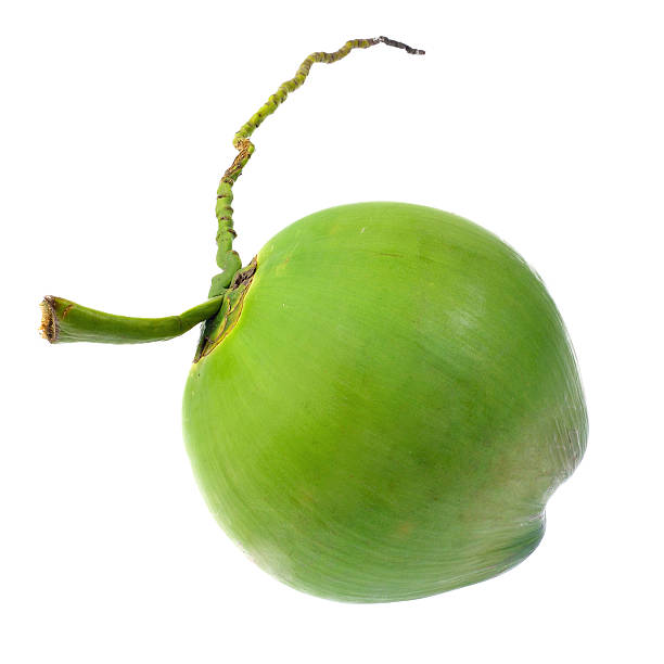 istock Green coconut isolated on white background 482514214