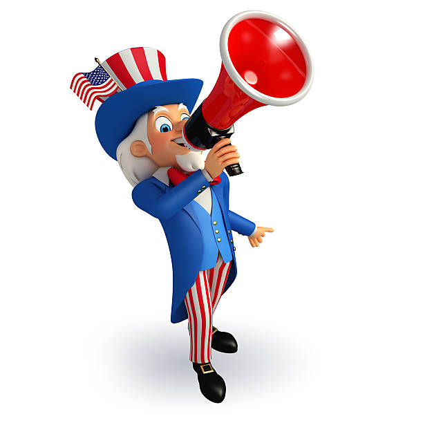 istock Illustration of Uncle Sam with loud speaker 482519185