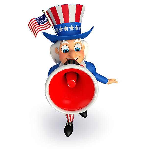 istock Illustration of Uncle Sam with loud speaker 482519217