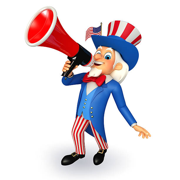 istock Illustration of Uncle Sam with loud speaker 482519285