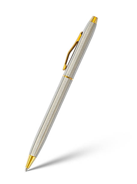 istock Silver metal pen isolated on white background 482522831