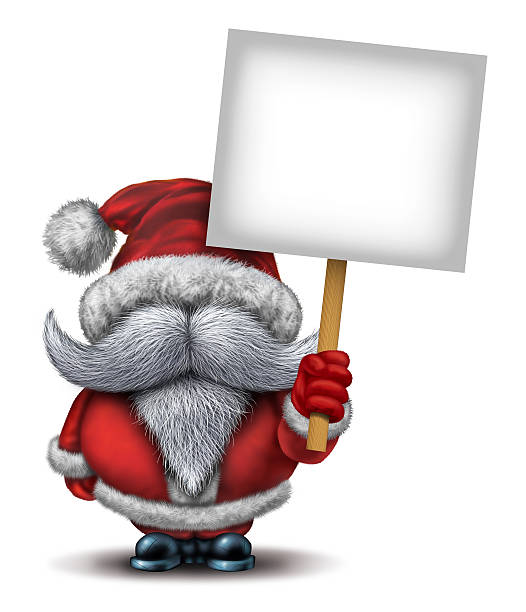 Santa Claus Holding A Sign