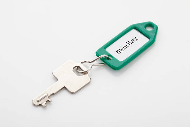 istock Key on key ring with text mein herz 482524600