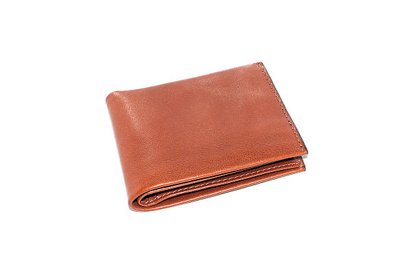 istock The brown isolated leather pocket with the white background 482524616