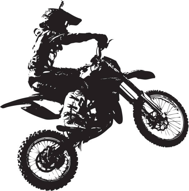 Rider participates motocross championship.  Vector illustration. vector art illustration