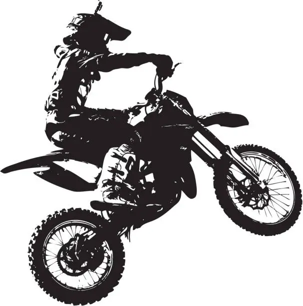 Vector illustration of Rider participates motocross championship.  Vector illustration.