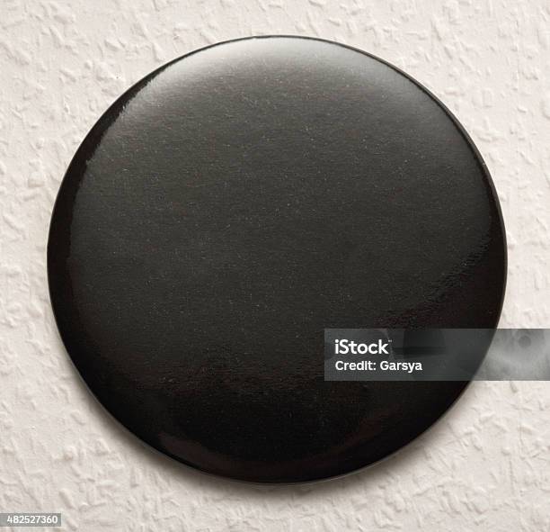 Blank Black Round Badge Stock Photo - Download Image Now - 2015, Abstract, Badge