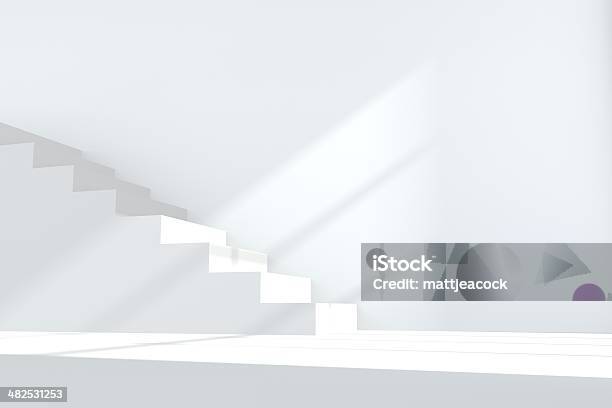 White Staircase Stock Photo - Download Image Now - Staircase, Steps, White Color