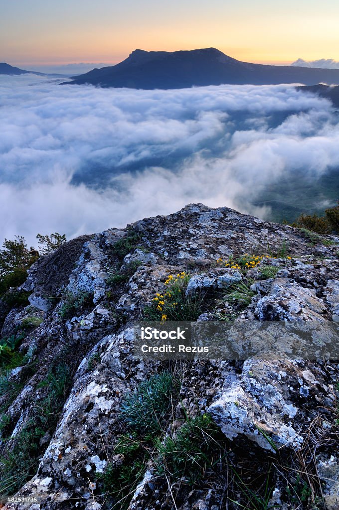 Mountain landscape with rocks and clouds Mountain landscape with rocks and clouds, Crimea, Ukraine. Above Stock Photo