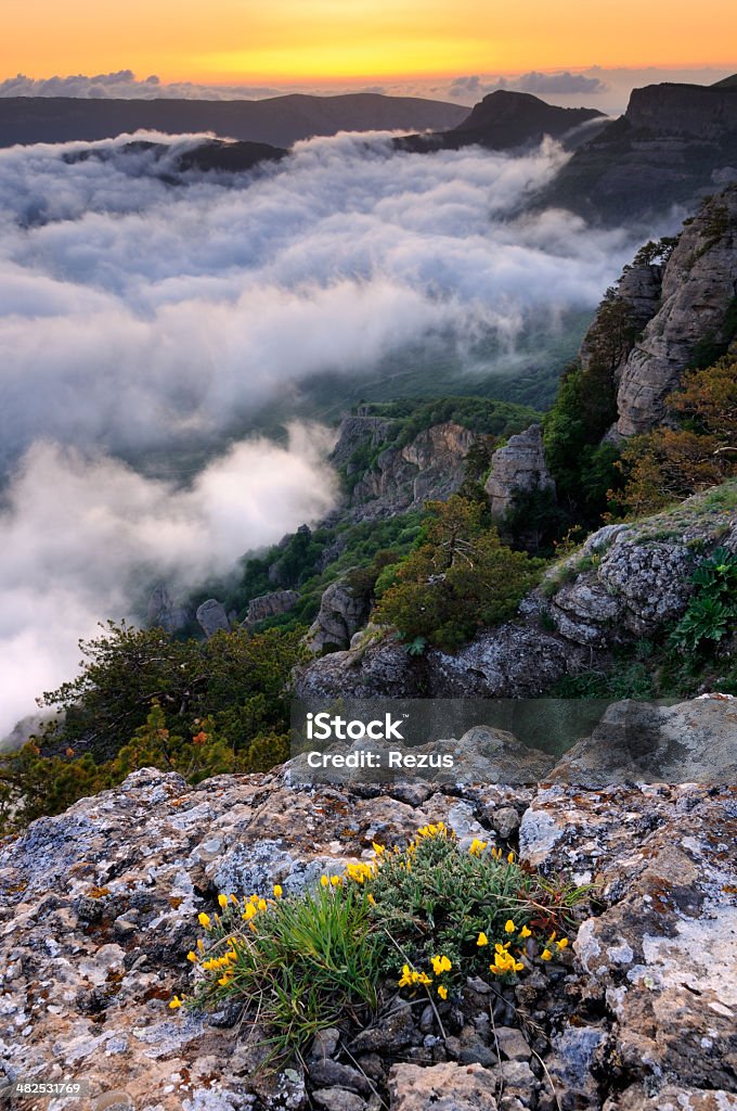 Mountain landscape with rocks and clouds Mountain landscape with rocks and clouds, Crimea, Ukraine. Above Stock Photo