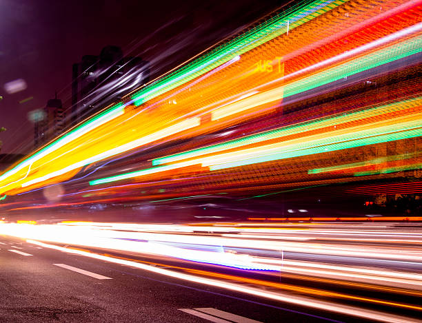 istock Big city road car lights at night 482531857
