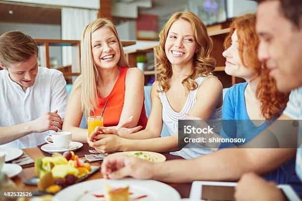 Happy Talk Stock Photo - Download Image Now - 2015, Boyfriend, Cafe