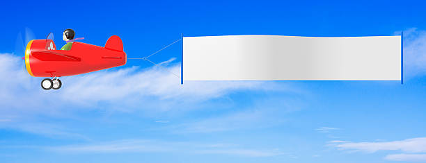 istock Cartoon Airplanes with Banner 482532645