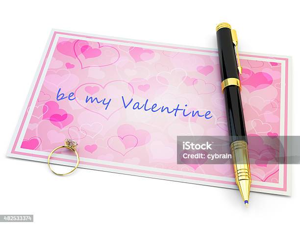 Saint Valentines Day Greetings Card Stock Photo - Download Image Now - 2015, Beautiful People, Beauty