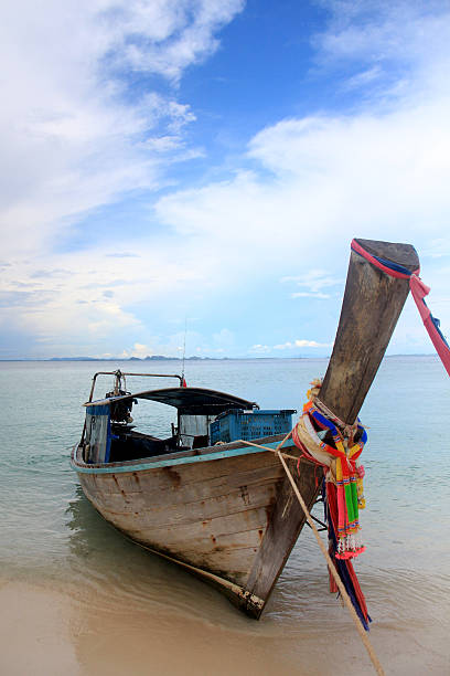 thai boat thai boat at krabi sea longboat key stock pictures, royalty-free photos & images