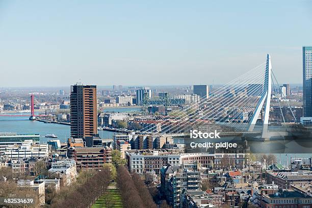 Вид С Воздуха На Роттердам Skyline — стоковые фотографии и другие картинки Роттердам - Роттердам, Эразм Роттердамский, Гавань