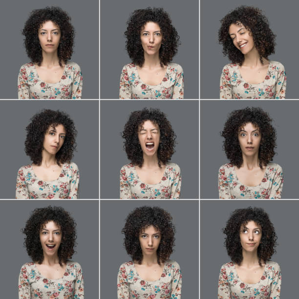 istock Young woman making facial expressions 482535445
