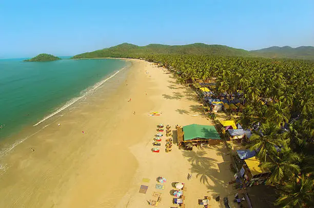 Goa Palolem beach from above