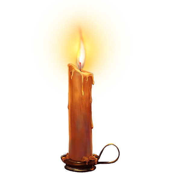 図は、燃えるキャンドル白い背景にしています。 - candlestick holder single object zen like decoration点のイラスト素材／クリップアート素材／マンガ素材／アイコン素材