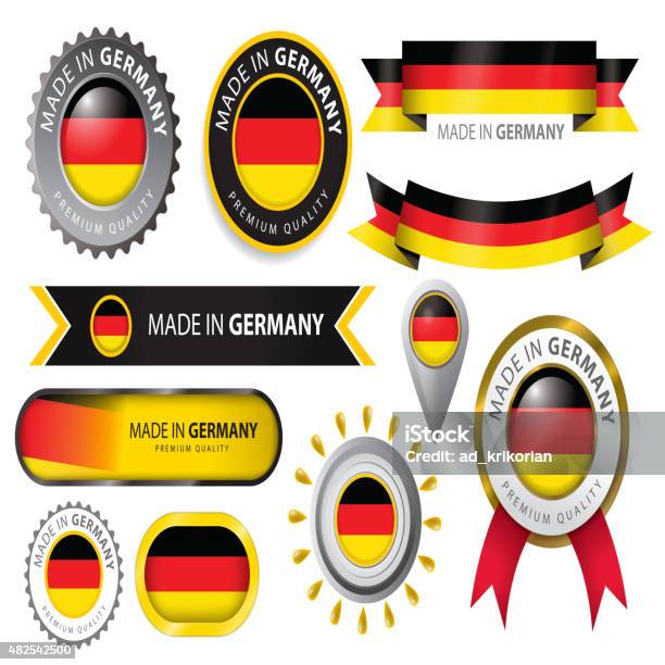 Made In Germany Seal German Flag Stock Illustration - Download Image Now - 2015, Abstract, Award Ribbon