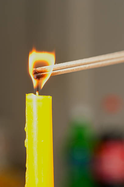 istock Light candle is the ignite of incense. 482543597