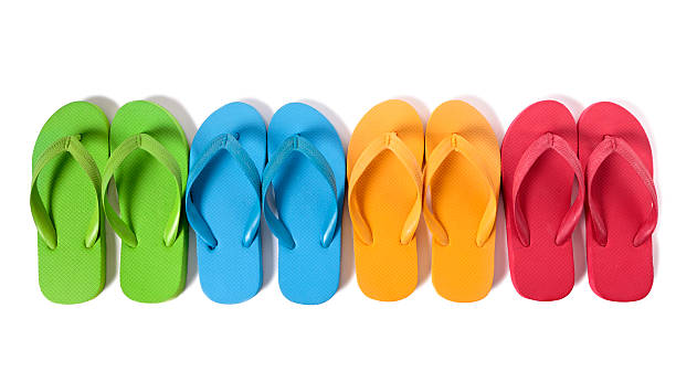istock Four pairs of colorful flip-flops 482544795