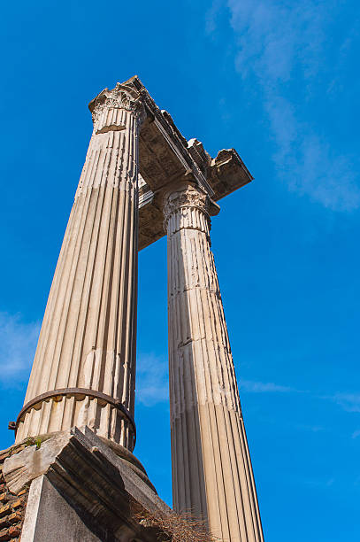 Old columns at the Marcellus Theatre in Rome. stock photo