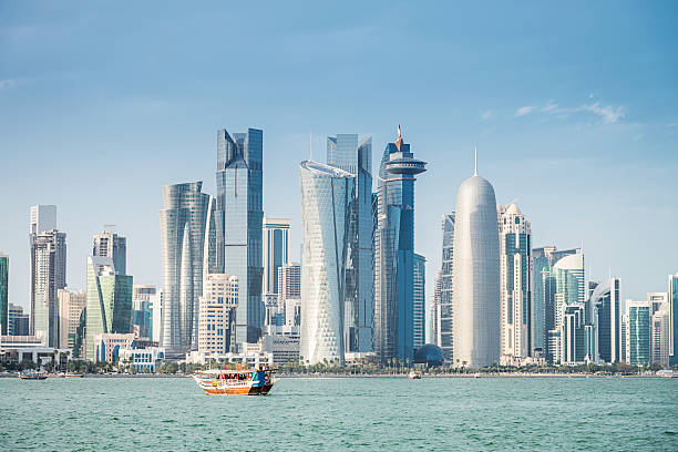 istock Dhow in Front of Modern Doha Skyline, Qatar 482546481