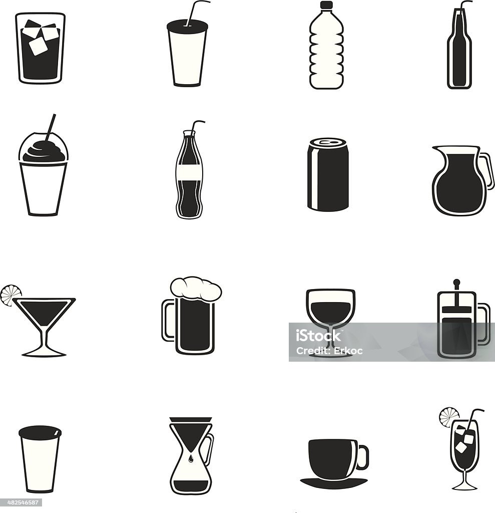 Toutes les boissons - clipart vectoriel de Icône libre de droits