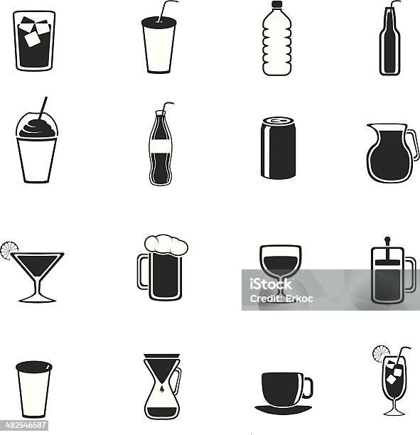 Toutes Les Boissons Vecteurs libres de droits et plus d'images vectorielles de Icône - Icône, Café glacé, Canette de boisson