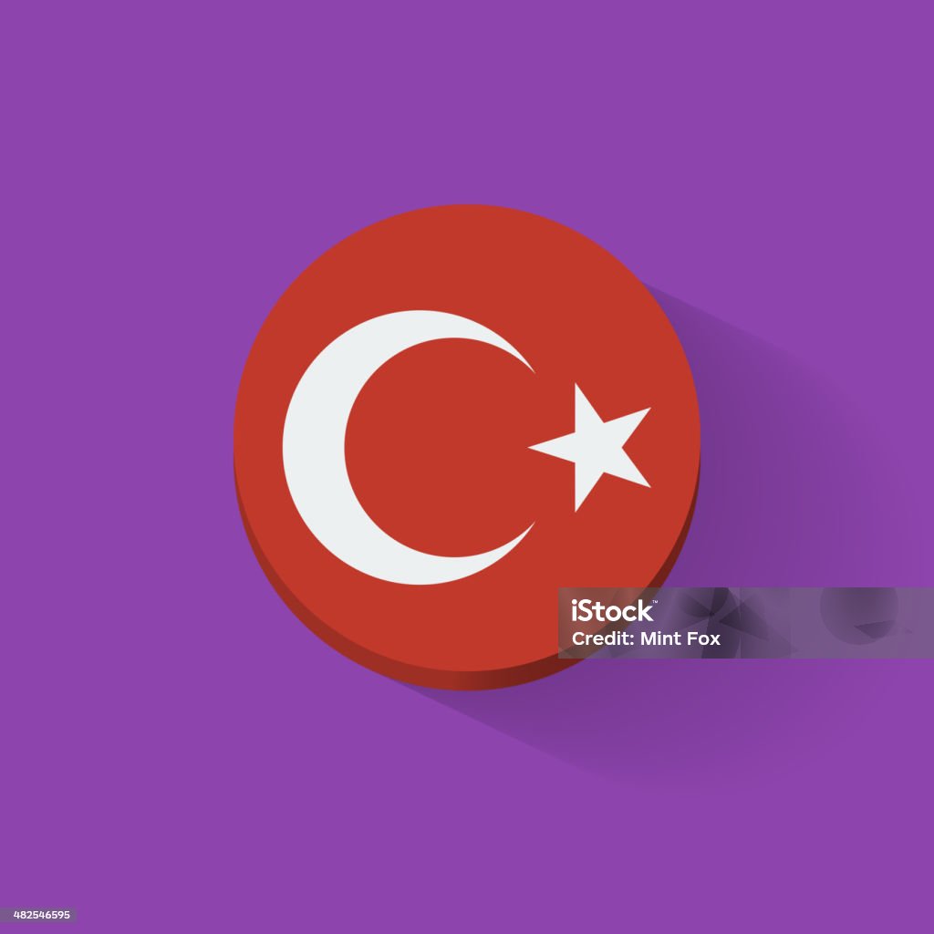 Runde Symbol mit der Flagge der Türkei - Lizenzfrei Asiatische Kultur Vektorgrafik