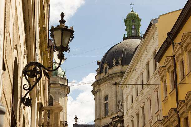 istock Old street in Lviv 482546914