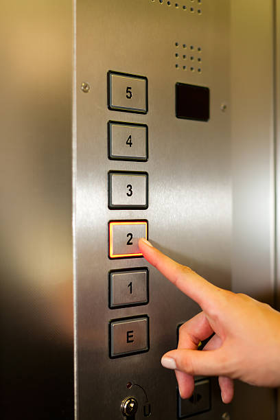 istock Woman in elevator or lift 482547239
