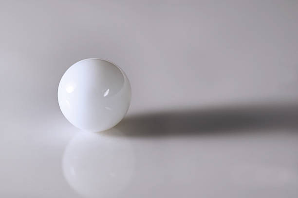 Artistic composition of white glass ball     