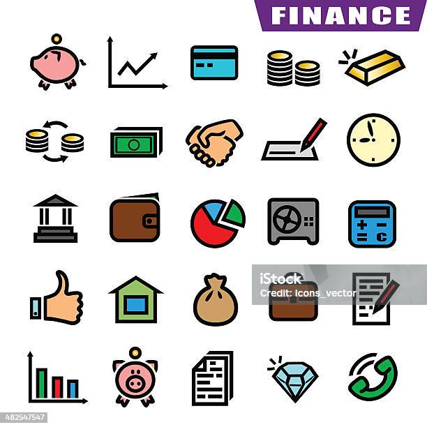 Финансы Значки — стоковая векторная графика и другие изображения на тему Банк - Банк, Без людей, Безопасность