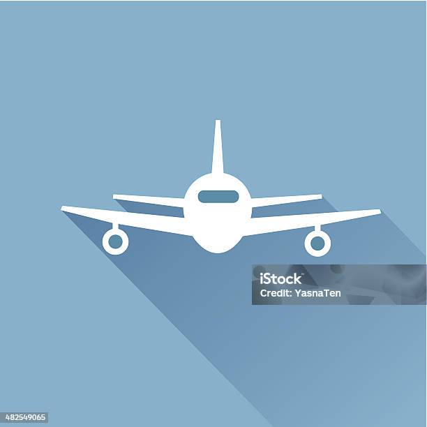 Flat Long Shadow Air Plane Stock Illustration - Download Image Now - Aerospace Industry, Air Vehicle, Aircraft Wing