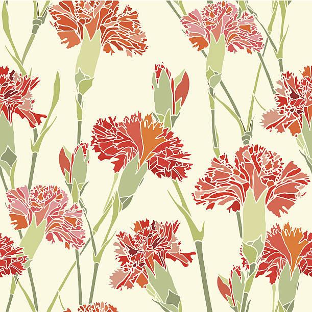 Seamless pattern with flowers vector art illustration