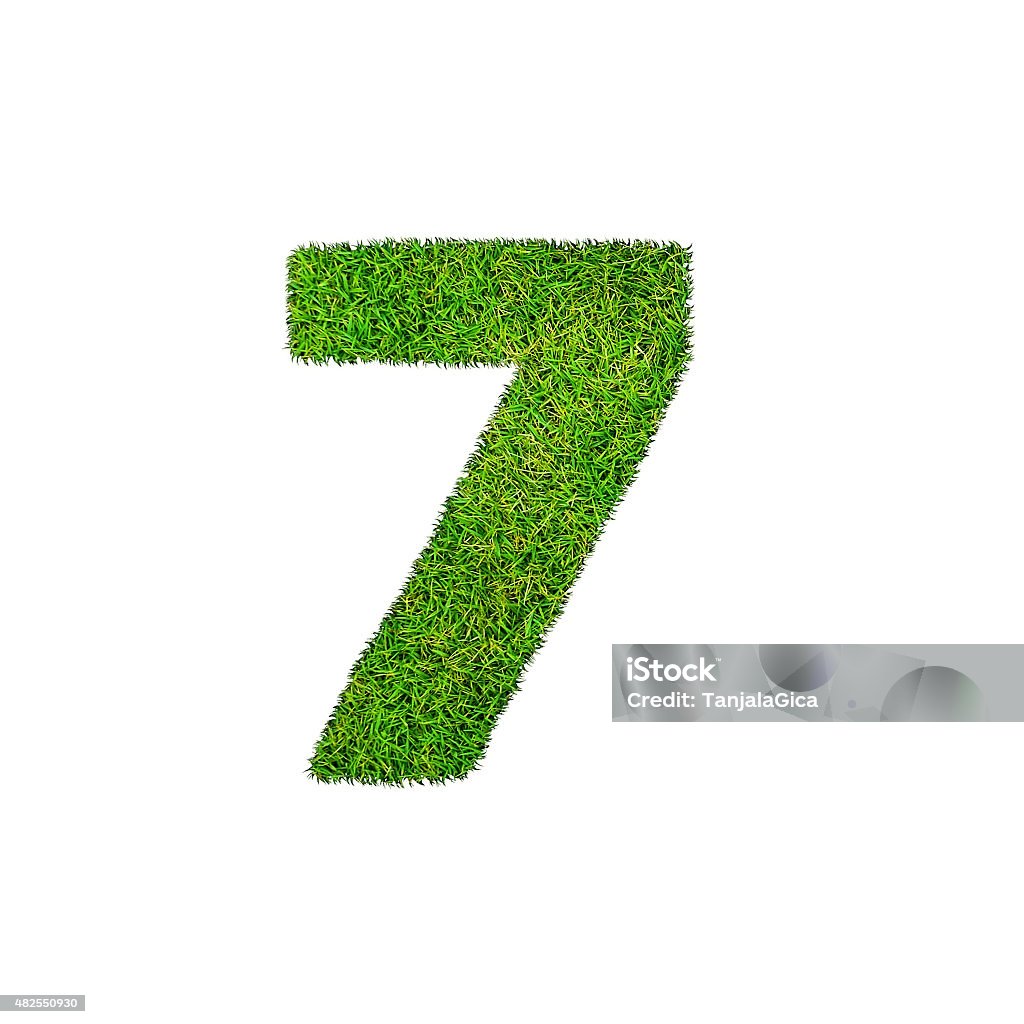 grass seven 7 isolated on a white background Grass number isolated on a white background 2015 Stock Photo