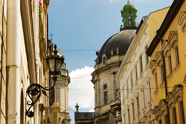 istock Old street in Lviv 482551344