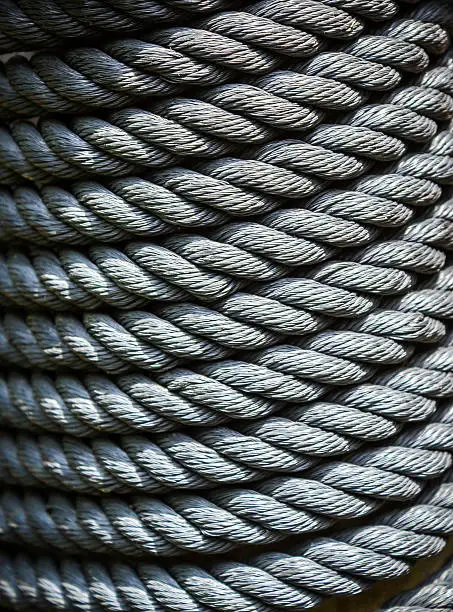 Closeup pattern and texture of ship rope background