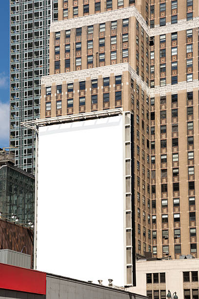 White billboard on the building stock photo