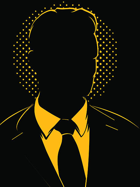 ilustraciones, imágenes clip art, dibujos animados e iconos de stock de misteriosas vintage ejecutivo - men inside of suit silhouette