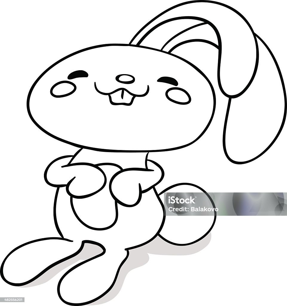 Coloring for kids, funny bunny Children coloring with the hare Animal stock vector