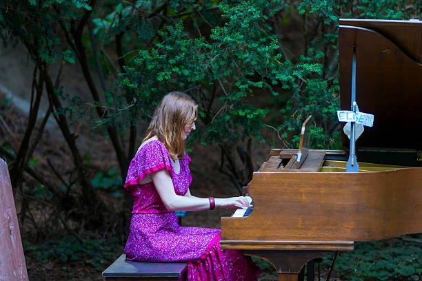 piano evento de flores en el parque golden gate, san francisco - classical chamber fotografías e imágenes de stock